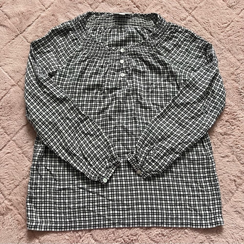 J. Jill Plaid Blouse Preppy Cottage Western Minimalist Rodeo Women's Size XS